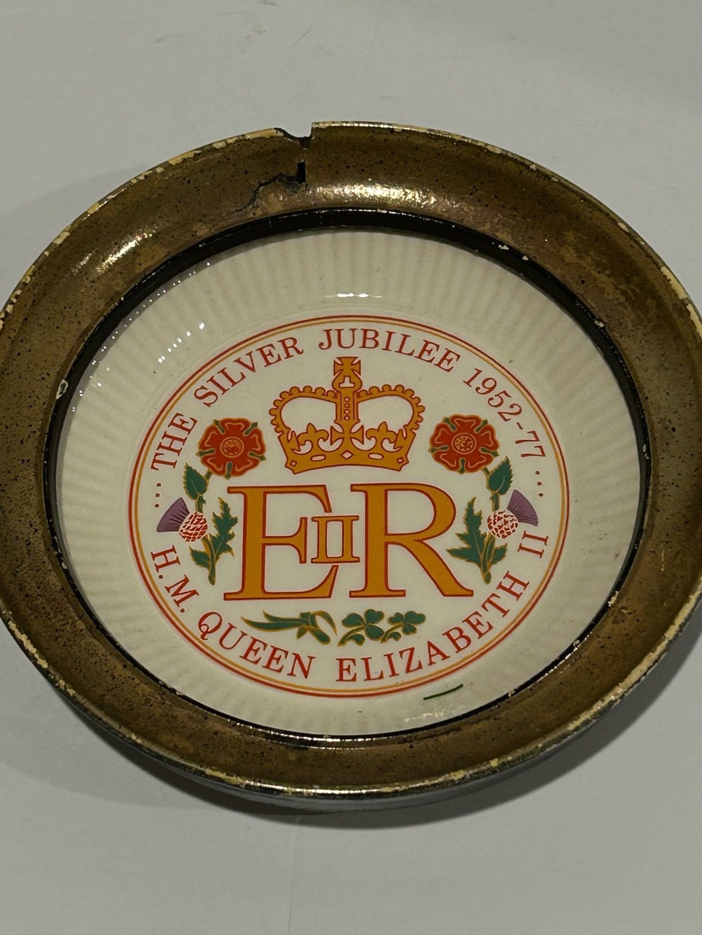 Wedgwood Limited Edition Pin Dish - The Silver Jubilee 1952-1977 6" Wide VTG